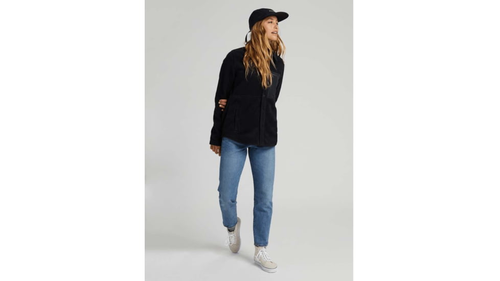 Burton Hearth Snap-Up Fleece - Womens, True Black, Medium, 22025100001-M
