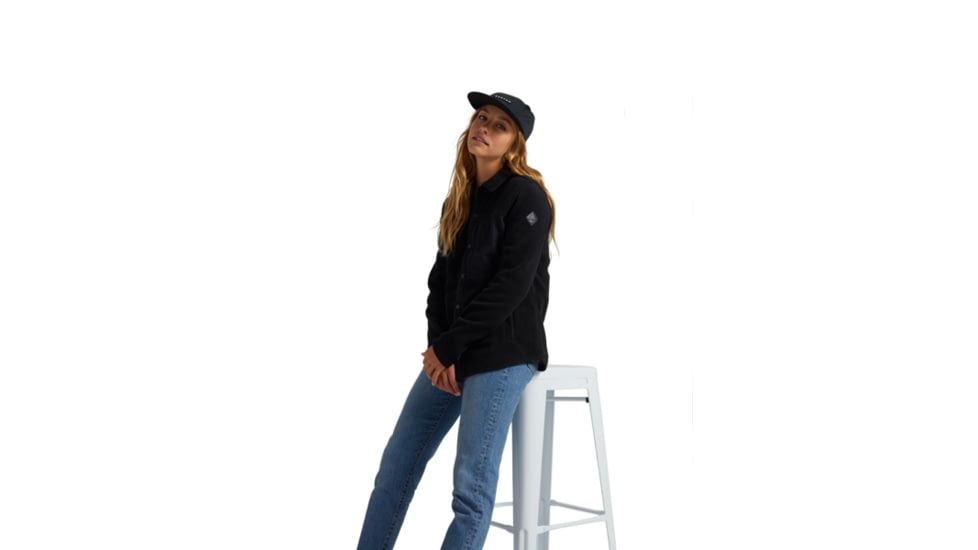 Burton Hearth Snap-Up Fleece - Womens, True Black, Medium, 22025100001-M
