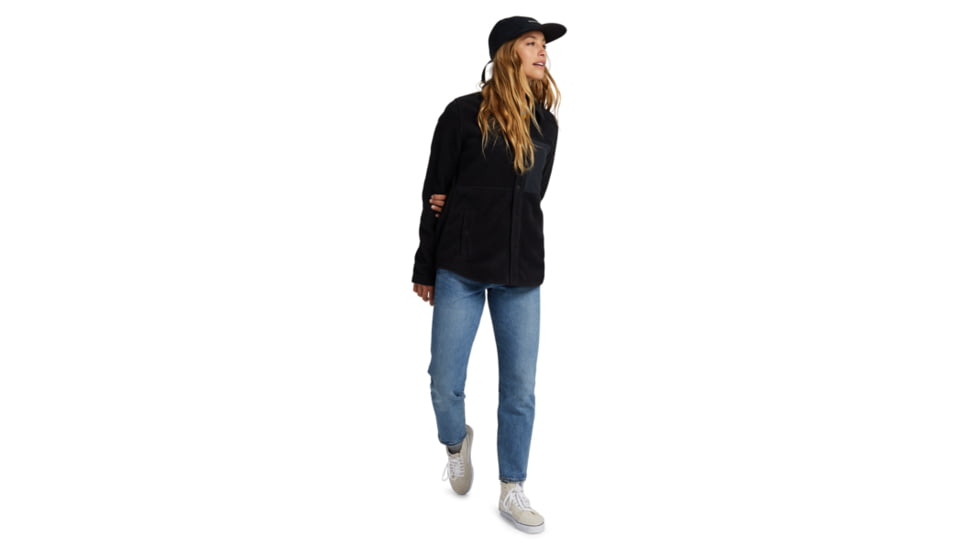 Burton Hearth Snap-Up Fleece - Womens, True Black, Medium, 22025100001-M