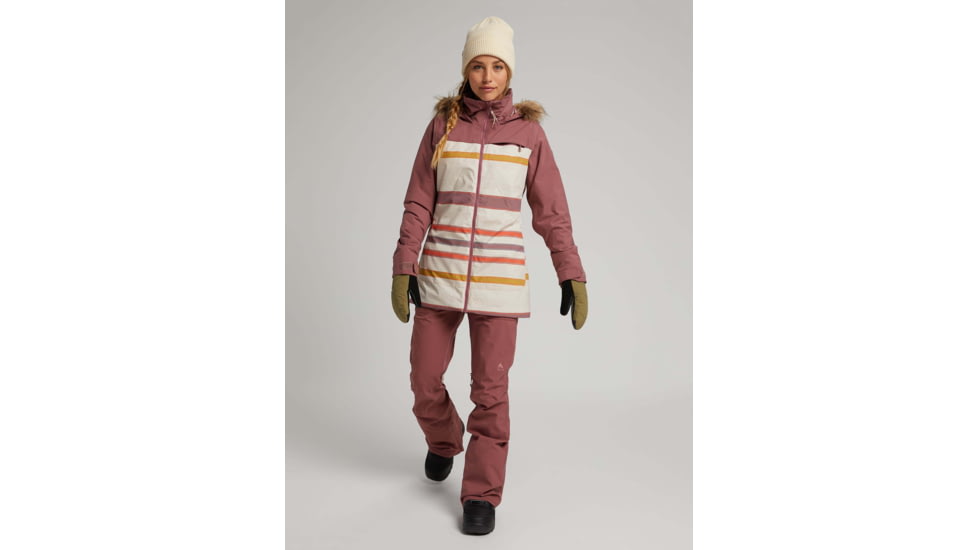 Burton Lelah Jacket - Womens, Rose Brown/Creme Brulee Woven Stripe, Small, 20541102200-S