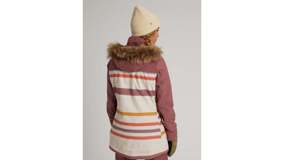 Burton Lelah Jacket - Womens, Rose Brown/Creme Brulee Woven Stripe, Small, 20541102200-S