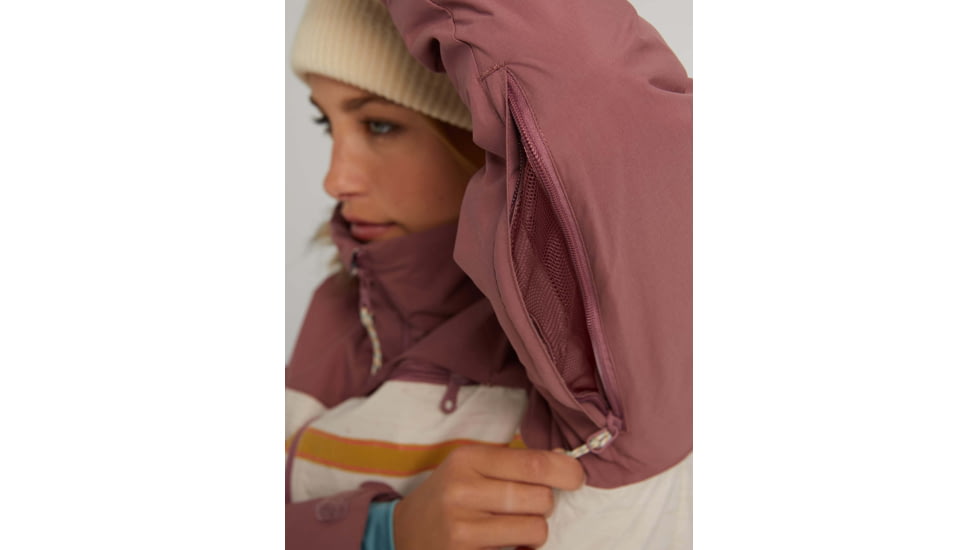 Burton Lelah Jacket - Womens, Rose Brown/Creme Brulee Woven Stripe, Small, 20541102200-S