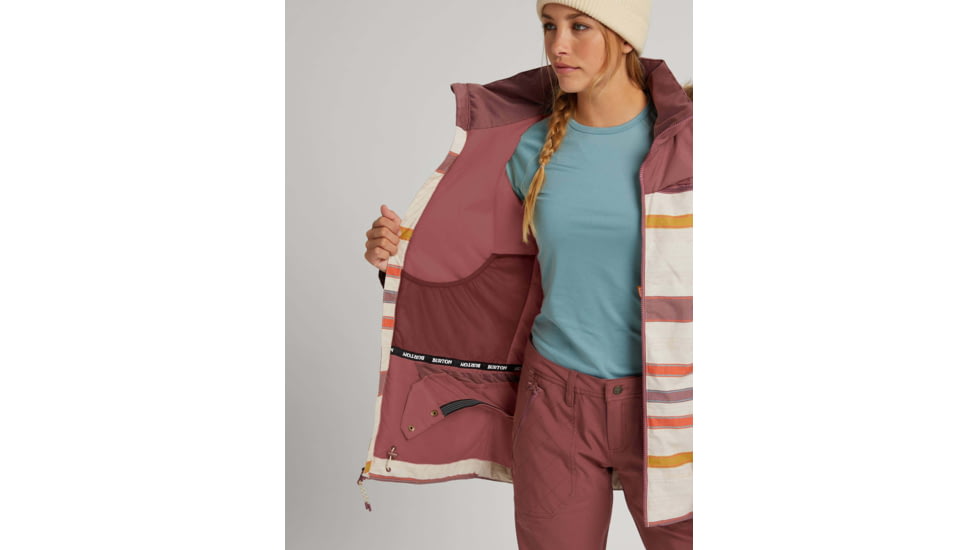 Burton Lelah Jacket - Womens, Rose Brown/Creme Brulee Woven Stripe, Small, 20541102200-S