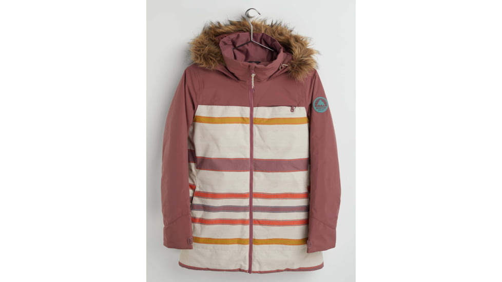 Burton Lelah Jacket - Womens, Rose Brown/Creme Brulee Woven Stripe, Small, 20541102200-S