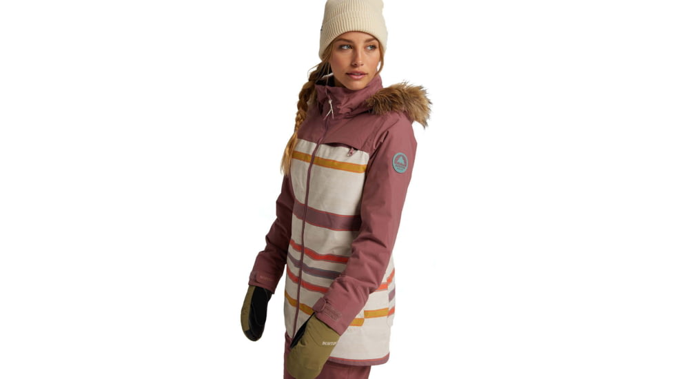 Burton Lelah Jacket - Womens, Rose Brown/Creme Brulee Woven Stripe, Small, 20541102200-S