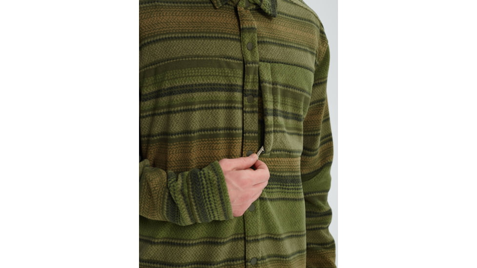 Burton Spillway Snap-Up Fleece - Mens, Clover Tusk Stripe, Medium, 18958102300M