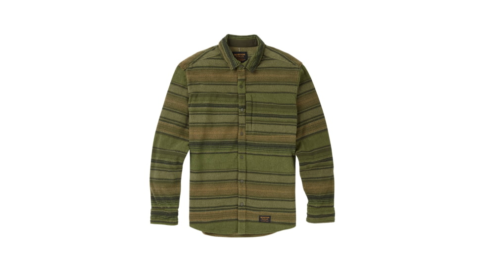 Burton Spillway Snap-Up Fleece - Mens, Clover Tusk Stripe, Medium, 18958102300M