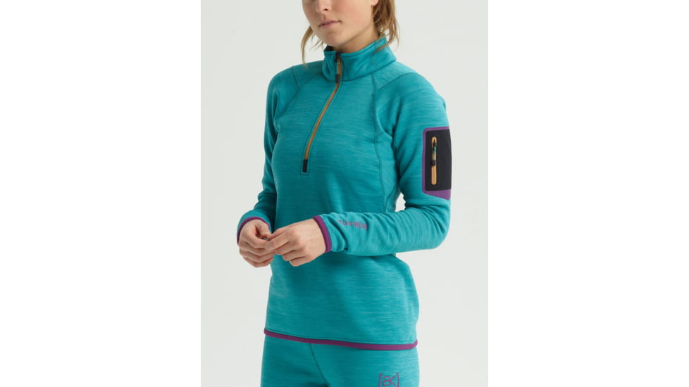 Burton Turbine 1/4 Zip Fleece Jacket - Womens, Green-Blue Slate Heather, Medium, 15049104400-M