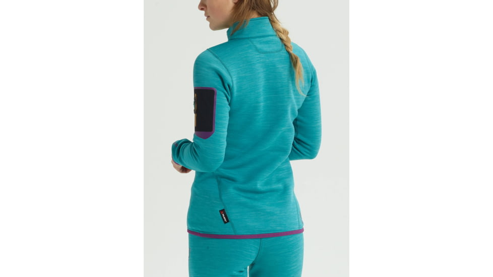 Burton Turbine 1/4 Zip Fleece Jacket - Womens, Green-Blue Slate Heather, Medium, 15049104400-M