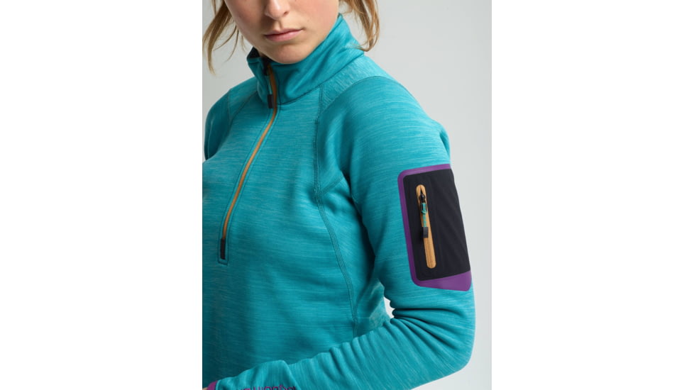 Burton Turbine 1/4 Zip Fleece Jacket - Womens, Green-Blue Slate Heather, Medium, 15049104400-M