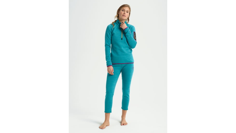 Burton Turbine 1/4 Zip Fleece Jacket - Womens, Green-Blue Slate Heather, Medium, 15049104400-M