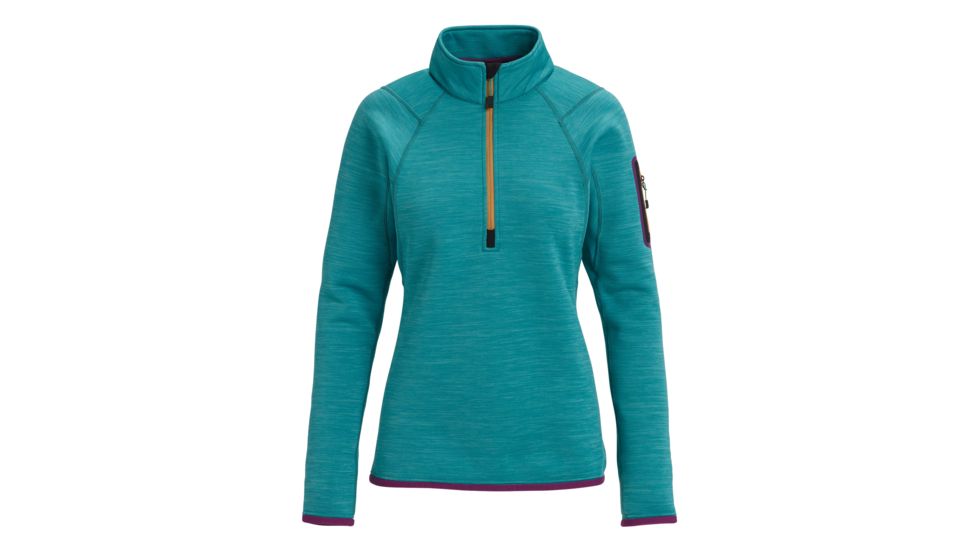 Burton Turbine 1/4 Zip Fleece Jacket - Womens, Green-Blue Slate Heather, Medium, 15049104400-M