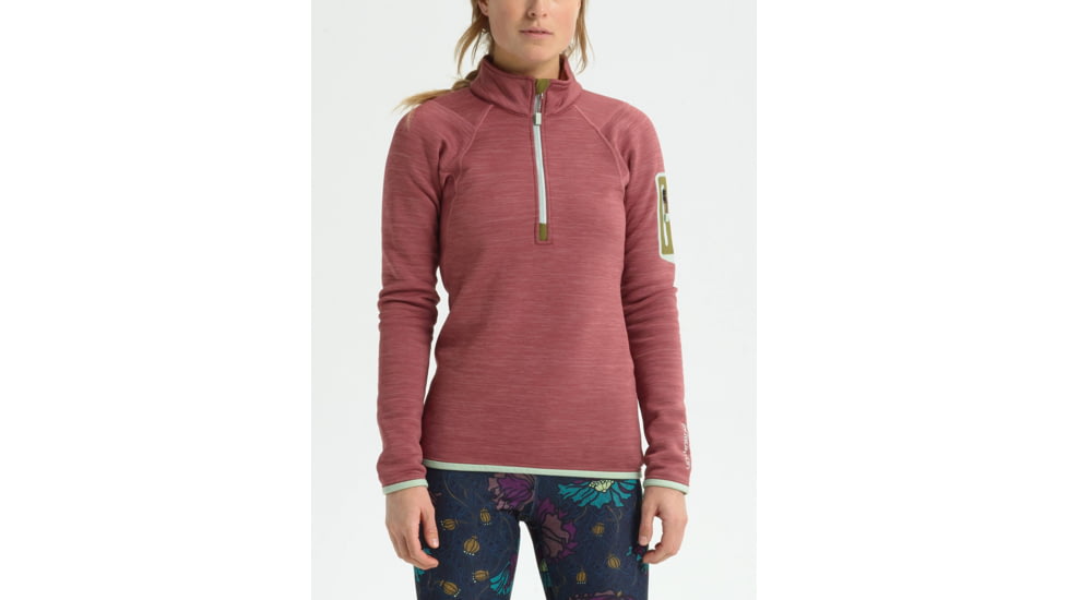 Burton Turbine 1/4 Zip Fleece Jacket - Womens, Rose Brown Heather, Extra Small, 15049104200-XS