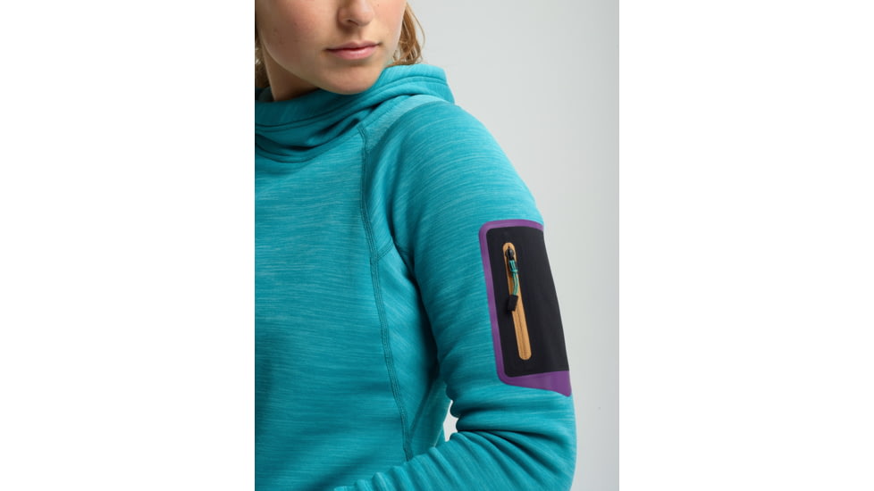 Burton Turbine Pullover Fleece - Womens, Green-Blue Slate Heather, Extra Small, 15048104400-XS