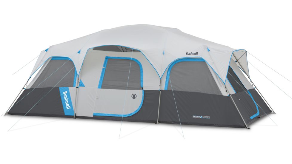 Bushnell 12 Person FRP Cabin Tent, Blue/Gray/Dark Gray, 50007