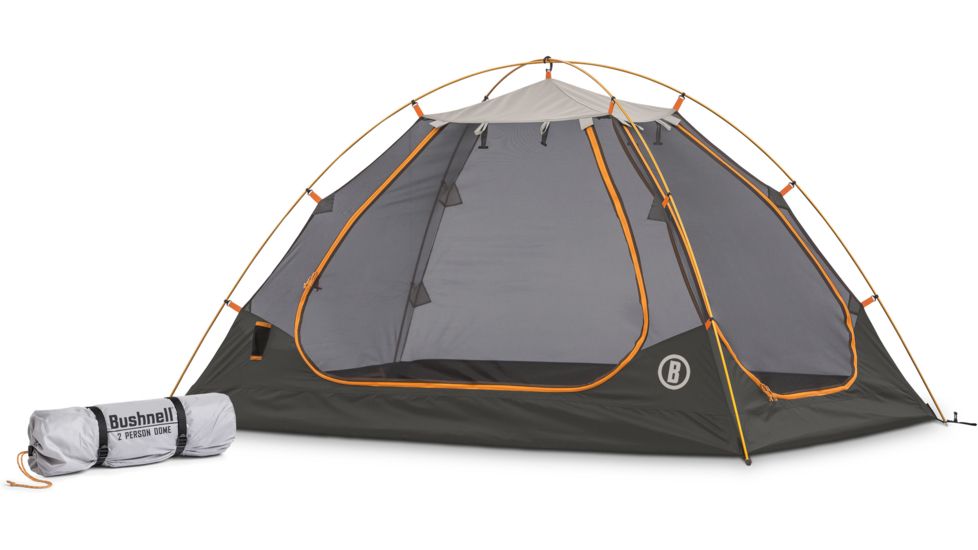 Bushnell 2 Person Backpacking Tent, Orange/Gray/Black, 50001