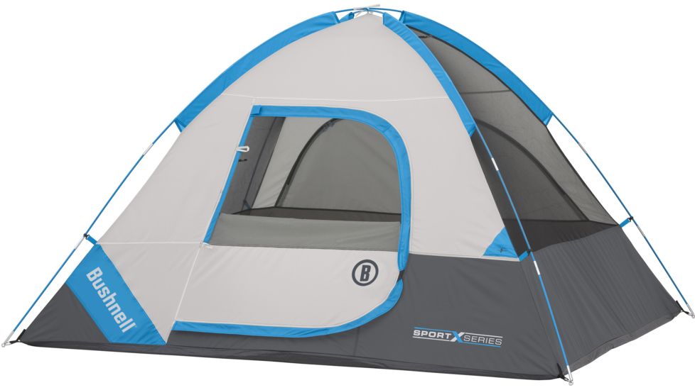 Bushnell 4 Person FRP Dome Tent, Blue/Gray/Dark Gray, 50005
