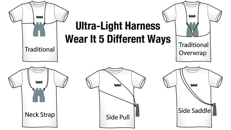 Bushnell Ultra Light Binocular Harness with Quick Connectors, Black, 19126C