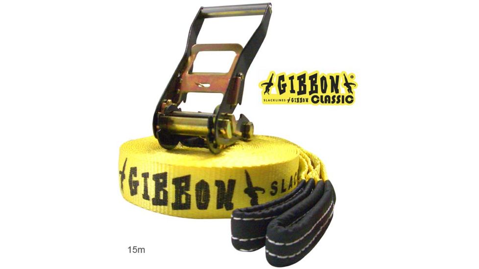 BYA Sports Classic Slackline - 15m / 49ft - Yellow
