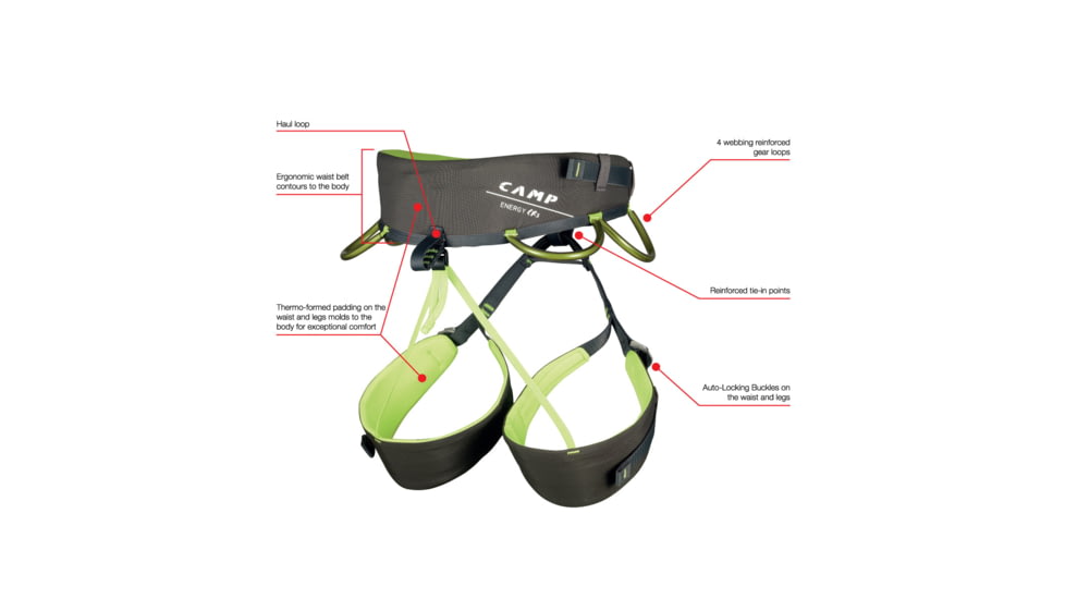 C.A.M.P. Energy CR 3 Harness Pack, Grey/Lime Green, Small, 2961S2