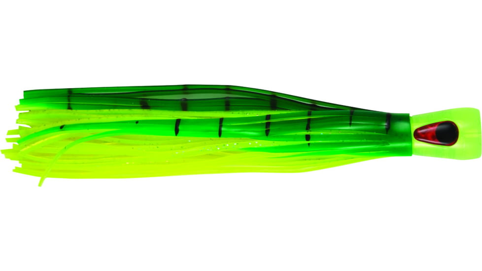 C&amp;H Lures Alien Trolling Lure, Concave Head, Hologram Eye, 7.5in, Dolphin Vinyl Skirt, CH-AL02