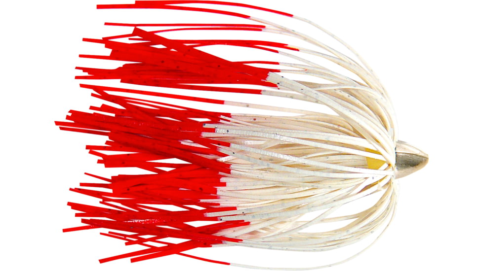 C&amp;H Lures King Buster Kingfish Pro-Rig, Two #4 4x Treble Hooks, Camo Brown Wire, 3 ft, 1/8oz, White/Red Fire Tail Skirt, CH-KR30