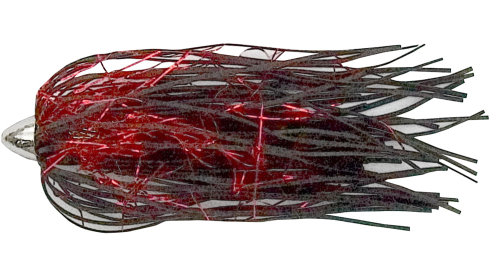 C&amp;H Lures King Buster Lure, 1/8 oz Head, Black/Red Mylar Skirt, 2.5 in, 3 Piece, CH-KB19