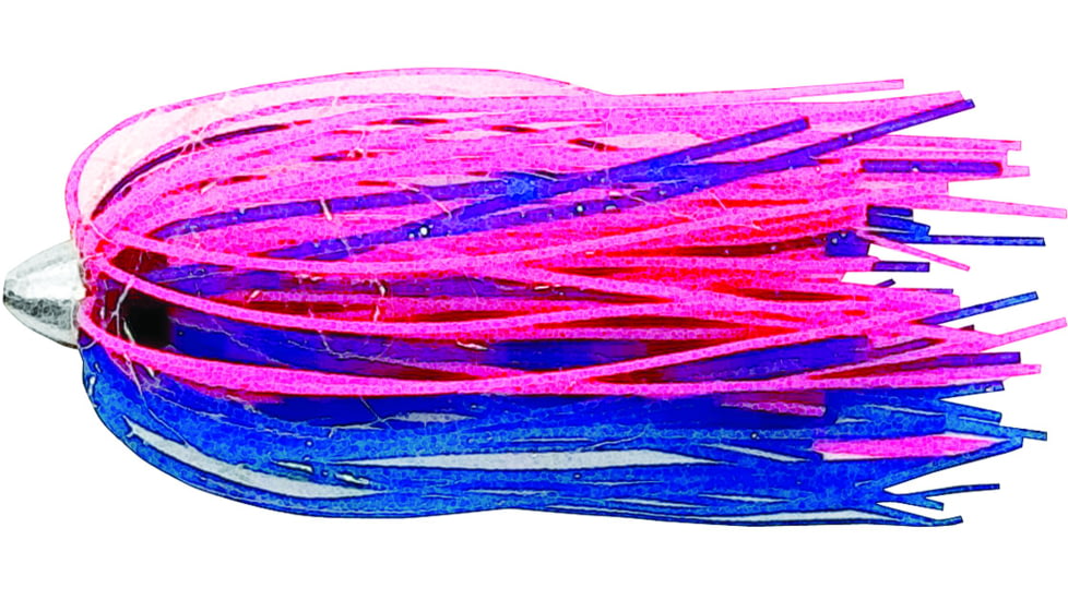 C&amp;H Lures King Buster Lure, 1/8 oz Head, Blue/Pink/Pearl Mylar Skirt, 2.5 in, 3 Piece, CH-KB03