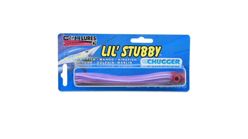 C&amp;H Lures Lil Stubby Chugger Lure, 5.5in/14 cm, Black/Purple, CH-LSCH-18