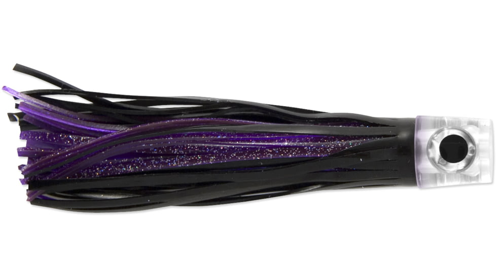 C&amp;H Lures Lil Stubby Trolling Lure, Flat Head 5.5in, Black/Purple Skirt, CH-LS18