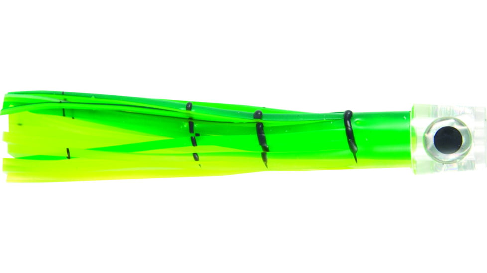 C&amp;H Lures Lil Stubby Trolling Lure, Flat Head 5.5in, Dolphin/Yellow Skirt, CH-LS05