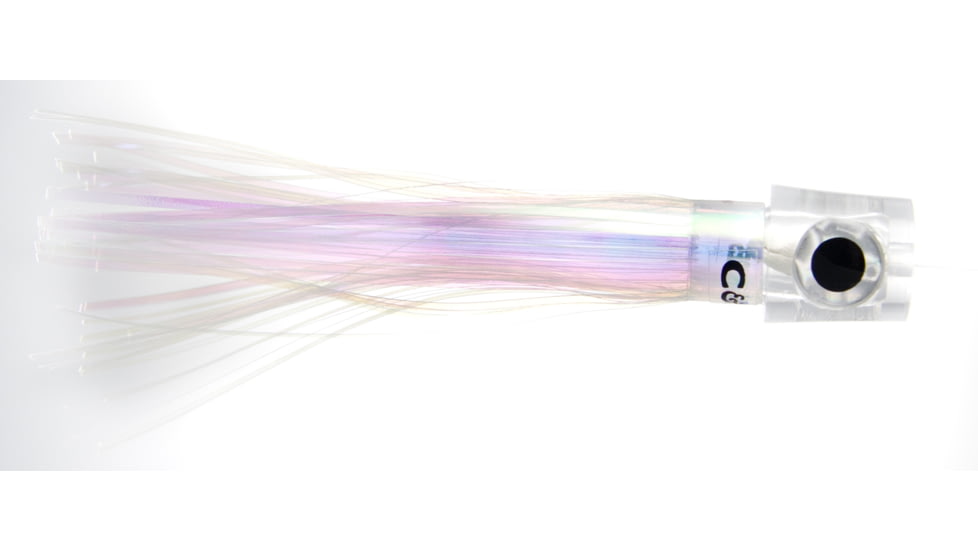 C&amp;H Lures Lil Stubby Trolling Lure, Flat Head 5.5in, Oyster Mylar Skirt, CH-LS26