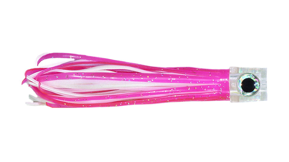 C&amp;H Lures Lil Stubby Trolling Lure, Flat Head 5.5in, Pink/White Skirt, CH-LS13
