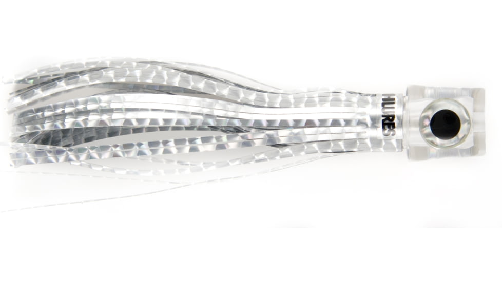 C&amp;H Lures Lil Stubby Trolling Lure, Flat Head 5.5in, Silver Mylar Skirt, CH-LS27