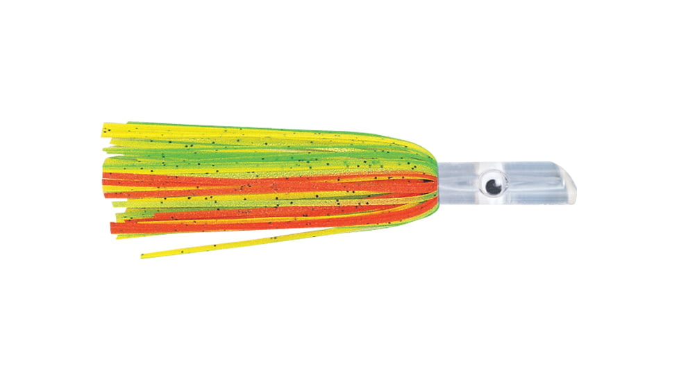 C&amp;H Lures Lil Swimmer Pre-Rigged Trolling Lure, 100LB Mono, 6 ft, 7/0 Hook, Chartreuse/Green/Orange Skirt, CH-LSW31