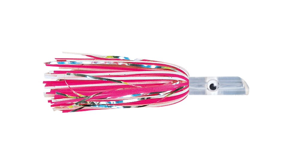 C&amp;H Lures Lil Swimmer Pre-Rigged Trolling Lure, 100LB Mono, 6 ft, 7/0 Hook, Pink/White/Silver Skirt, CH-LSW13