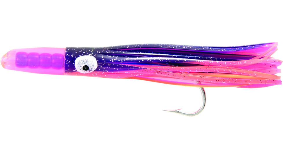 C&amp;H Lures Rattle Jet Trolling Lure Rigged &amp; Ready, 100LB Mono, 6 ft, 7/0 Hook, Blue/Pink Skirt, CH-RJ-03