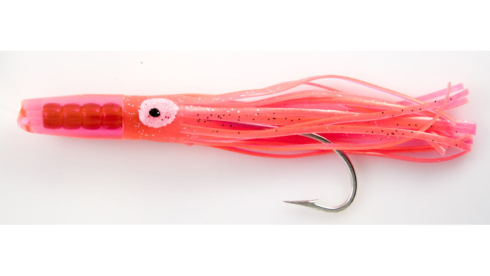 C&amp;H Lures Rattle Jet Trolling Lure Rigged &amp; Ready, 100LB Mono, 6 ft, 7/0 Hook, Pink Skirt, CH-RJ-22