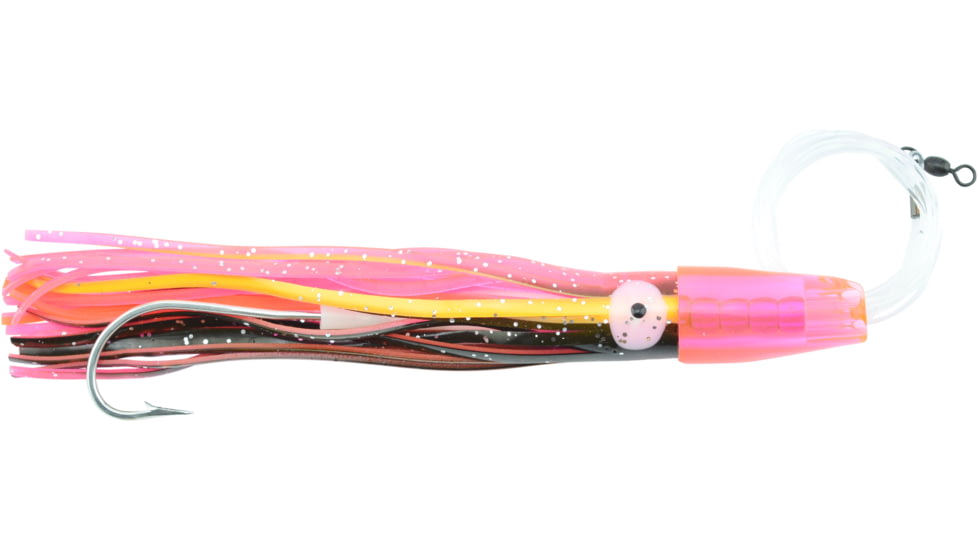 C&amp;H Lures Rattle Jet XL Trolling Lure Rigged &amp; Ready, 130LB Mono, 6 ft, 8/0 Hook, Pink/Black Skirt, CH-RJX-02