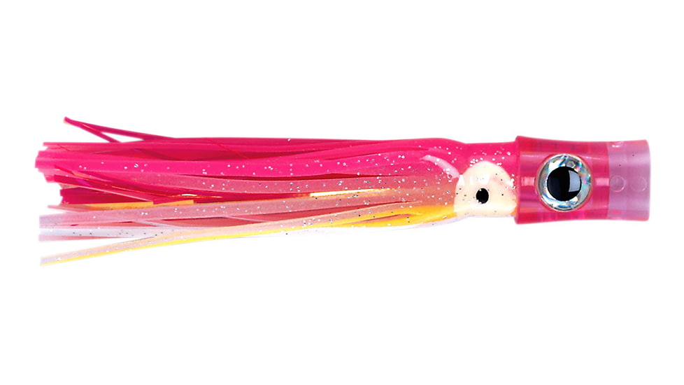 C&amp;H Lures Stubby Bubbler Bait Rig, Bait Spring &amp; Pin 100LB Mono, 6 ft, 7/0 Hook, Pink/White/Mylar Skirt, CH-SBBBR08