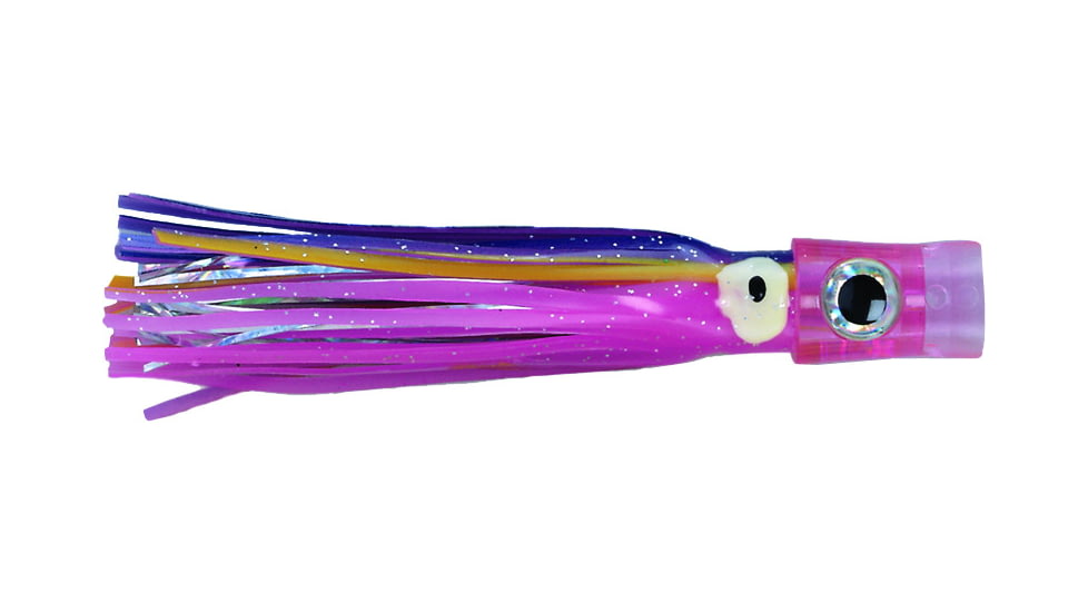 C&amp;H Lures Stubby Bubbler Trolling Lure, 5.5in, Blue/Pink/Silver Skirt, CH-SBB03