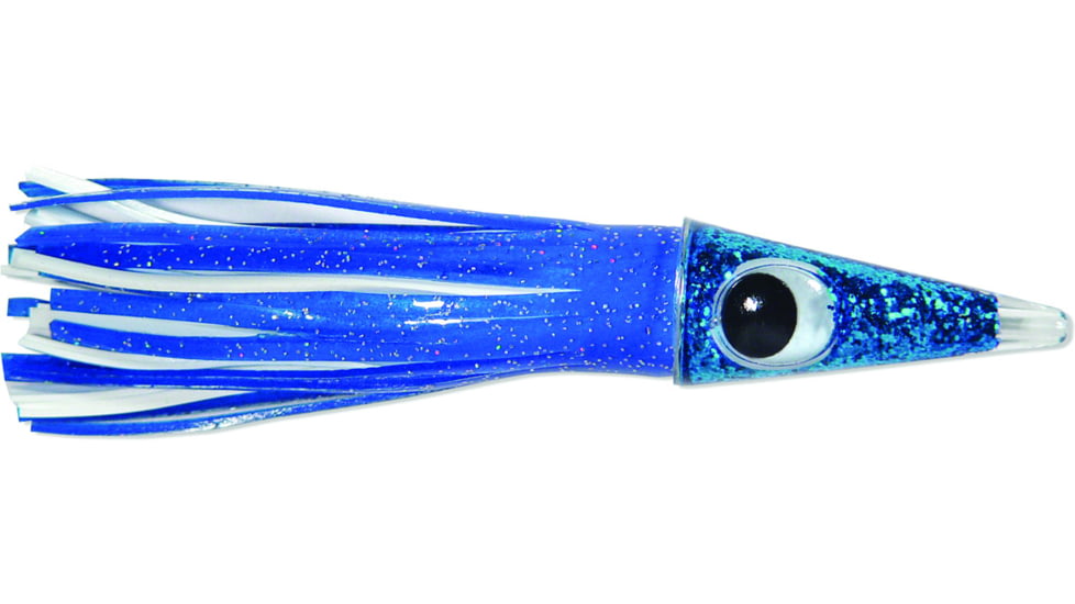 C&amp;H Lures Tuna Tango Trolling Lure, 49.6 g Head, 5.75in/14.6 cm, 1.75oz, Blue/White Skirt, CH-TT01