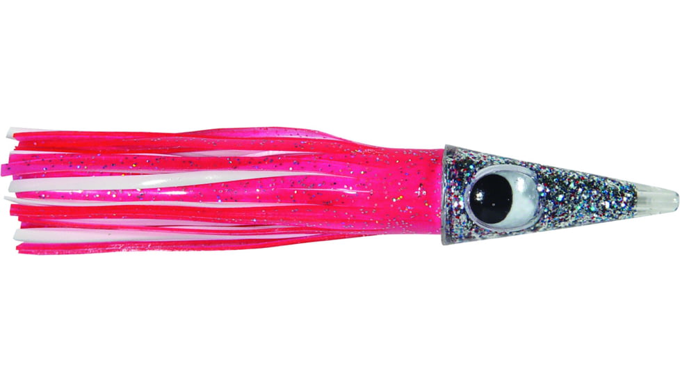 C&amp;H Lures Tuna Tango Trolling Lure, 49.6 g Head, 5.75in/14.6 cm, 1.75oz, Pink/White Skirt, CH-TT13