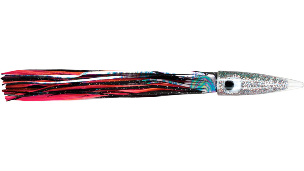 C&amp;H Lures Wahoo Whacker Trolling Lure, 11.5in, 6oz, Black-Foil/Pink Skirt, CH-WW12