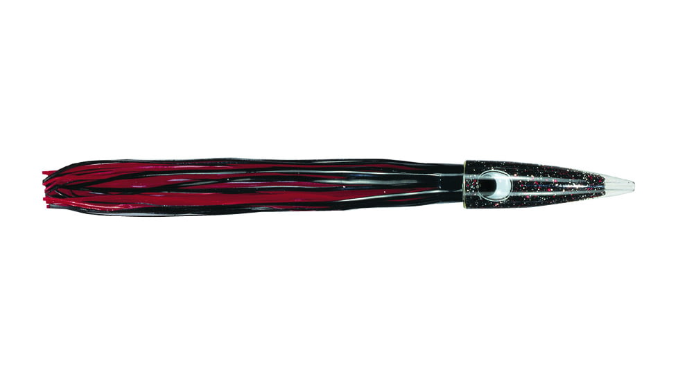 C&amp;H Lures Wahoo Whacker Trolling Lure, 11.5in, 6oz, Black-Foil/Red Skirt, CH-WW19