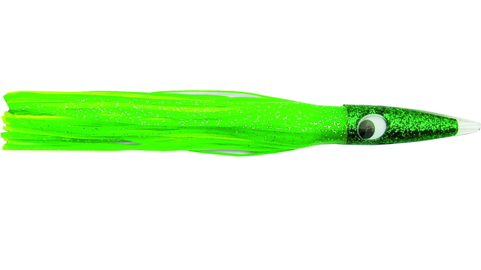 C&amp;H Lures Wahoo Whacker Trolling Lure, 11.5in, 6oz, Green/Yellow Skirt, CH-WW04