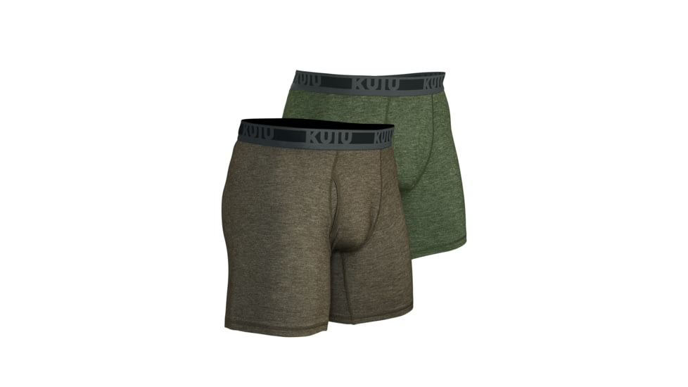 KUIU ULTRA Boxer Brief 2-Pack - Men's, Ash Verde Green, 2XL, Merino, Adult, Male, 7344584556702