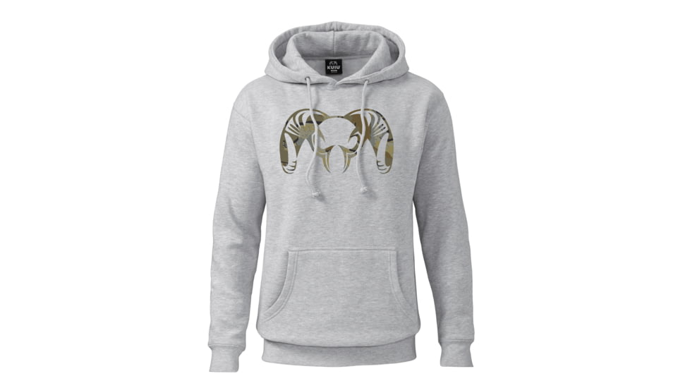KUIU Valo Ram Hoodie - Men's, Heather Grey, 3XL, Cotton, Adult, Male, 7522696822942