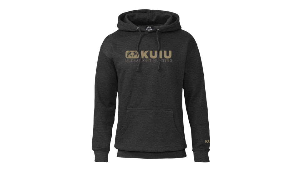 Kuiu Block Logo Hoodie - Men's, Charcoal, 3XL, Cotton, Adult, Male, 7419584151710