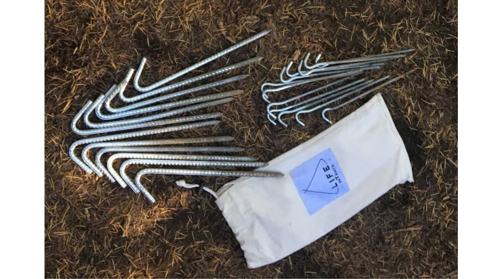Life Intents Bell Tent Stake Set - Steel Tent Pegs, bell-tent-stake-set